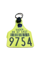 Cattle tag keychain arete de vaca llavero