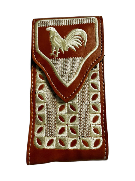 Embroidered Rooster Phone Holster Small