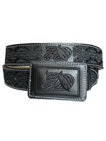 Embroidered Bull Belt