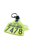 Cattle tag keychain arete de vaca llavero