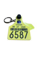 Cattle tag keychain arete de vaca llavero