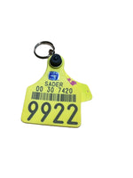 Cattle tag keychain arete de vaca llavero