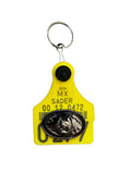 Cattle tag keychain with concho arete de vaca llavero con concho