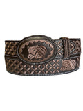 Embroidered Bull Belt