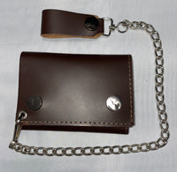 Brown Leather Chain Wallet