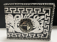 Men’s Embroidered Wallet with Horse