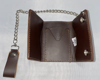 Brown Leather Chain Wallet