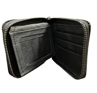 Black Leather Zipper Wallet