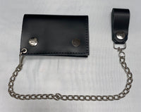 Black Leather Chain Wallet